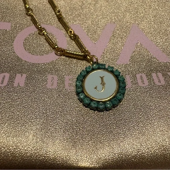 Tova “J” initial necklace with bag - Picture 2 of 3
